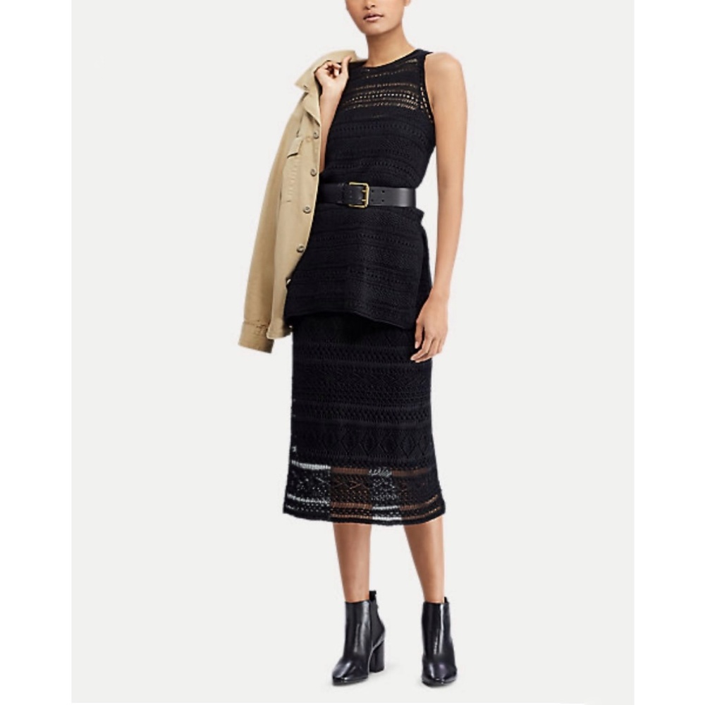 POLO RALPH LAUREN Crocheted Cotton Tunic Top